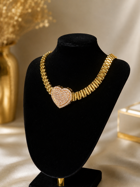 Pink Heart Rolex chocker