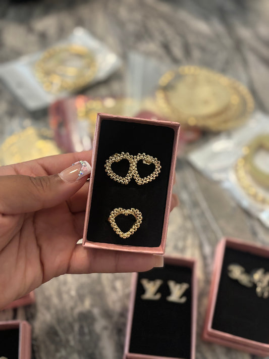 Rolex heart ring X Earrings Set